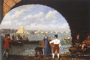 Agasse, Jacques-Laurent Landing at Westminster Bridge oil painting